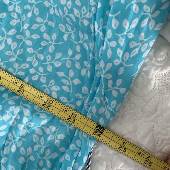 DRAPER JAMES RSVP Keyhole Pleat Neck Dress‎ Turquoise Blue White XXL  NWT - Picture 10 of 12